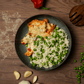 Mozzarella Hühnchen mit Erbsenreis