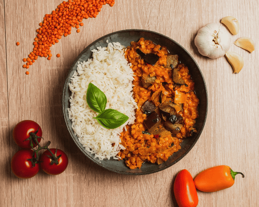Linsencurry mit Basmatireis